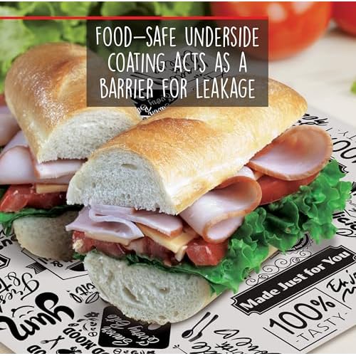 Better Kitchen Products 1,000 Count Deli Dry Wax Paper Sheets, 12 x 12 inch, Greaseproof Newsprint Deli Wrap for Foodservice, Food Basket Liners, Disposable Grease Proof Liners for Food Concession