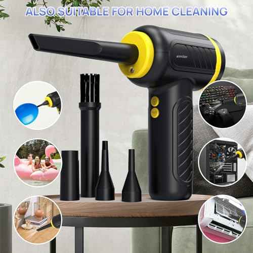 Compressed Air Duster, Perfect Replacement for Compressed Air Canisters, Keyboard Cleaner, Computer Cleaner, Cordless Air Duster, Up to 150,000 RPM, 9000mAh Duster