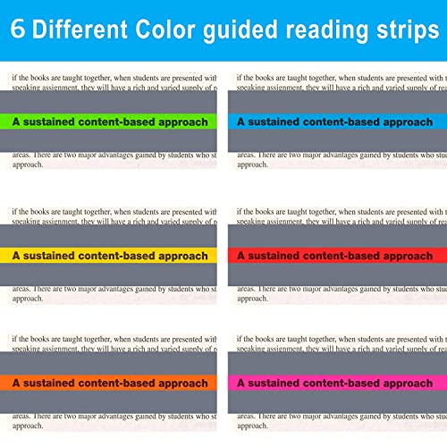 Bright Color Guided Reading Strips for Kids - 36 Pack, Overlays & Bookmarks