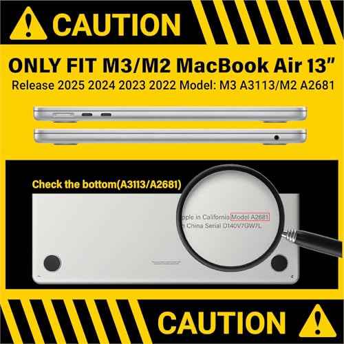 IBENZER Compatible with 2025 2024 2023 2022 MacBook Air 13 inch case M4 A3240 M3 A3113 M2 A2681, Hard Shell Case & Sleeve & Keyboard Cover & Type-C Adapter for Mac Air 13.6, Green, KK-MTGN+3