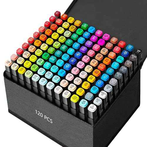 120 Colors Alcohol Markers Art Markers for Kids and Adult Drawing Marker Dual Tip Coloring Painting Perfect for Boys Girls Students Gift