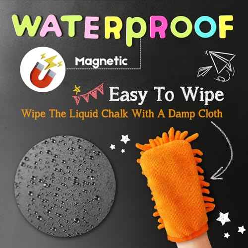 Magnetic Chalkboard Contact Paper for Wall 79" x 18", Self-Adhesive Blackboard Wallpaper Peel and Stick Chalk Board Wall with 79 Magnetic Letters for Kids and 12 Colors Chalk for Kids Home Playroom