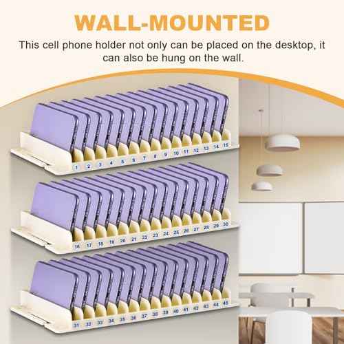 Multifunctional Desk Organizer - Classroom Cell Phone Organizer with 45 Slots for Office, School, Home