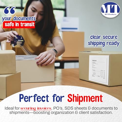 6.5 x 10 Inch Shipping Label Envelope Pack of 100 - Waterproof Packing Slip Pouches for Shipment & Return
