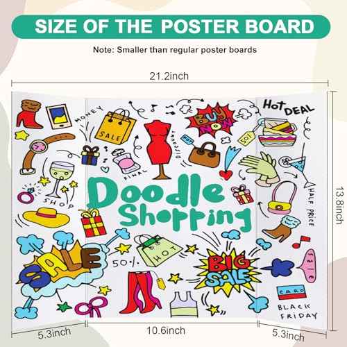 3PCS Trifold Poster Board, 21¡¿14 Inch tri fold Poster Boards, White Corrugated Project Boards for Artwork Showcase, Science Fairs, School Projects, Event Displays, and Business Presentations
