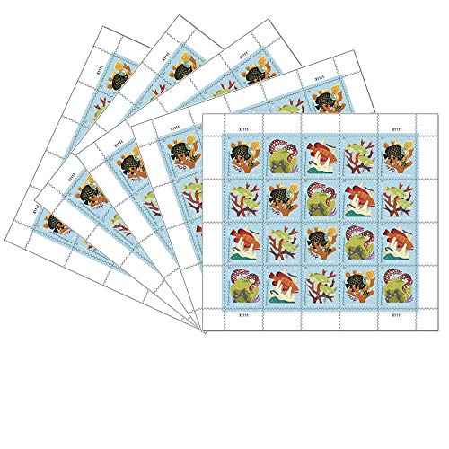 Coral Reefs Postcard 5 Sheets of 20 First Class Forever Postcard Postage Stamps Sea (100 Stamps) Scott 5366