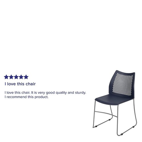 Flash Furniture Hercules Series Contoured Lobby Chairs with Air-Vent Honeycomb Backs, Ergonomic Stacking Chairs for Offices, Set of 5, Navy