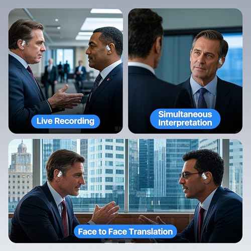 AI Language Translator Earbuds, OWS Real-Time 3-in-1 Translation Earbuds 144 Languages & Accents, Translation Device for Travel Business Learning,Black