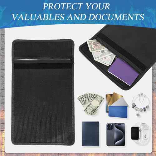 2 Pack Fireproof File Box and Fireproof Document Bag Set Large Document Box with Lock Waterproof Fire Resistant File Organizer for Cash Certificates Laptop Passports and Valuables