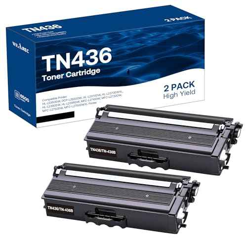 Compatible Toner Cartridge Replacement for Brother TN436 TN436BK TN433 TN431 for Brother HL-L8260CDW HL-L8360CDW MFC-L8610CDW MFC-L8690CDW MFC-L8900CDW MFCL9570CDW Printer (Black, 2Pack)