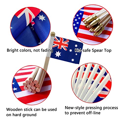 Australian Mini Handheld Flag 5x8 Inch - 12 Pack, TSMD Australia Flag