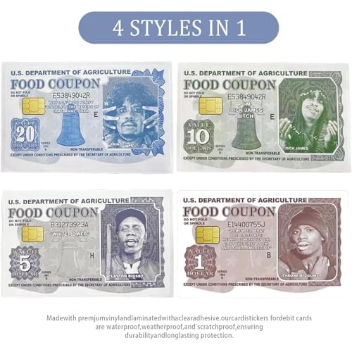 4Pcs Tyrone Biggums Food Coupon Credit Card Sticker, Debit Card Skin Cover, Personalized Food Coupon Debit Card Skin Cover, Waterproof Credit Card Skins Credit Card Covers Skin