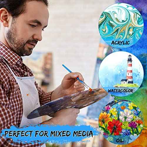 120 Pieces Flat Paint Brushes for Acrylic Painting Large Synthetic Brushes Bulk with Wooden Handle for Watercolor Oil Crafts Face Body Art for Kids Adults Artist, 1/0.75/0.5/0.25 Inch