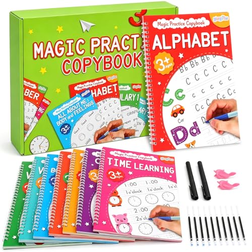 Colorful Reusable Handwriting Practice Books for Kids 3-10 with Disappearing Ink