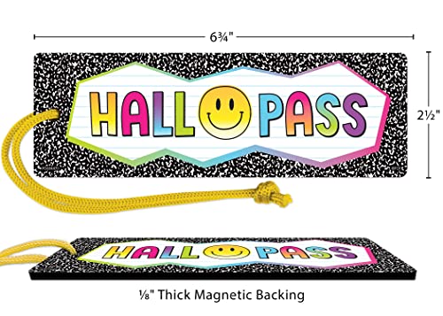 Magnetic Hall Passes for Schools - Bright Colors, Reusable & Durable