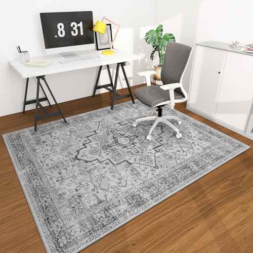 chakme Office Chair Mat for Hardwood Floor, 72"x48" Easy Glide Computer Desk Mat Protector for Rolling Chair Under Desk Rug Nonslip Backing, Machine Wash, (Boho)
