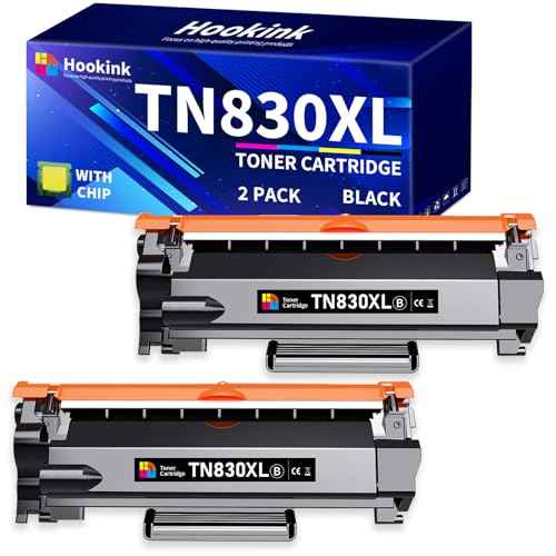 Toner Cartridge Replacement for Brother TN830XL TN830 XL/V/R TN-830 Toner Work with HL-L2460DW DCP-L2640DW MFC-L2820DW HL-L2405W HL-L2400D Printer High Yield 2-Pack Black