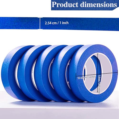 Painters Tape 1 Inch Wide, 12 Pack Painters Tape for General Purpose Use, 1 Inch X 55 Yards X 12 Rolls, 660 Yards in Total