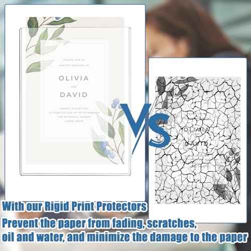 25 Pcs 8 1/2" x 11" Rigid Print Protectors Clear Sheet Protectors Hard Plastic Paper Page Magazine Protectors for Collectors Rigid Top Loaders Document Holder Birth Certificate Protector