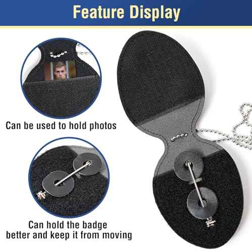 Badge with Leather Badge Holder, Enameled & Plated, Suitable for Dress Up, Role Play-Silver