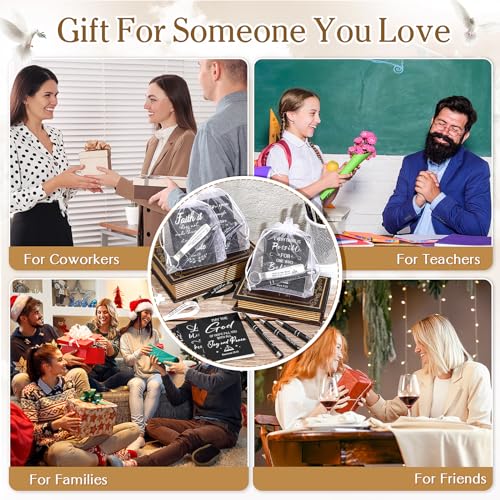 Spakon 192 Pcs/48 Set Christian Gifts Bulk for Women Men Pastor Appreciation Gifts Bible Verse Pens Religious Notebook Christian Keychain for Sunday School Teacher Church(Classic Style,5.5 Inch)