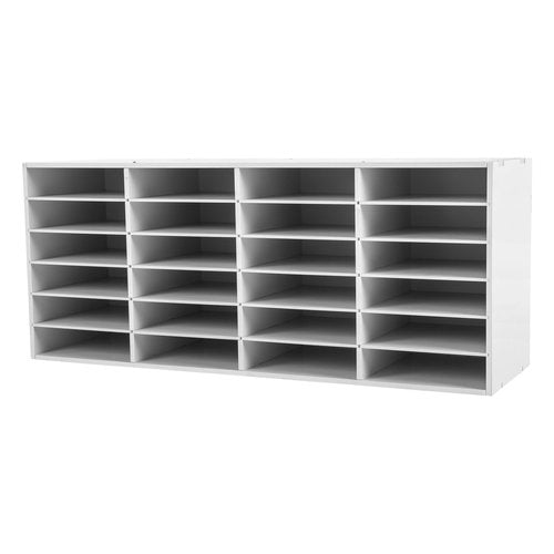 MhdunueSK Mailbox for Classroom 24 Slots, Mail Sorter, Paper Organizer Storage, Mail Organizer for Home Library Office Classroom (White, 24 Slots)