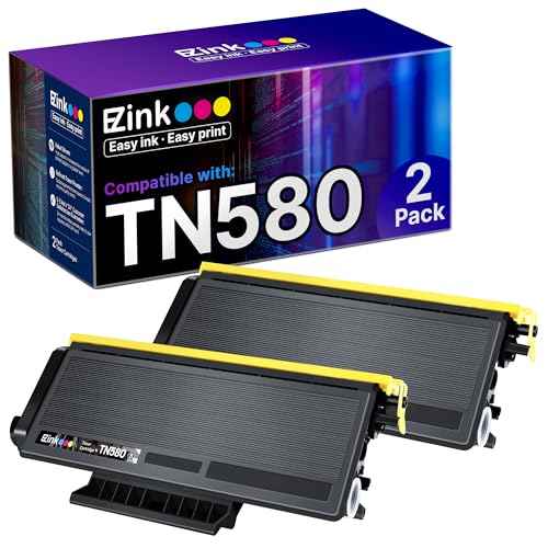 E-Z Ink Compatible Toner Cartridge Replacement for Brother TN580 TN650 TN550 TN620 High Yield Compatible with HL-5370DW HL-5340D DCP-8060 DCP-8065DN HL-5240 HL-5250DN MFC-8660DN (Black, 2 Pack)