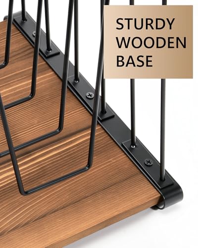 HULISEN Inclined Desk File Organizer - 5-Section Desktop File Holder, Model 1