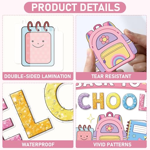 Wiooffen Back to School Composition Notebook Bulletin Board Set - Classroom Decorations