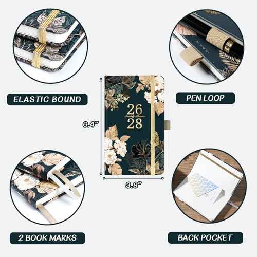 2026-2028 Monthly Pocket Planner/Calendar - Jan 2026 - Dec 2028(36 Months), 3 Year Monthly Planner 2026-2028, 6.4" x 3.8", 2 Bookmarks, Inner Pocket, Pen Holder, Perfect Organizer