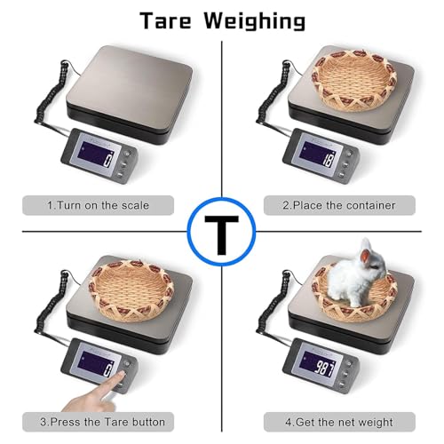 Fuzion Digital Postal Shipping Scale 88lb Stainless Steel Black SK-88LB with Tare & LCD Display