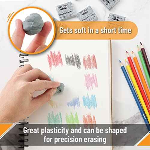 Mr. Pen- Kneaded Eraser, 6 Pack, Grey, Kneaded Erasers for Artists, Art Eraser, Kneadable Erasers, Back to School Supplies