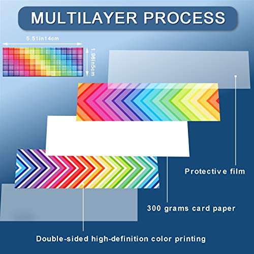 Outus 100 Pack Laminated Optical Reading Bookmarks - Creative & Durable Bookmarks with 20 Patterns