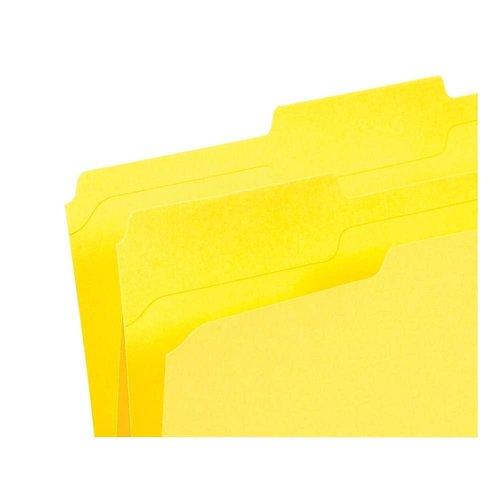 Staples 508903 File Folders W/ Reinforced Tabs Letter 3 Tab Yellow 100/Box