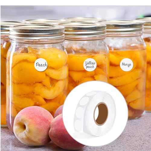 1000 PCS Dot Stickers 1/2 Inch Circle Small Round Coding Labels, Blank White Color Sticky Dots for Yard Sale Office Shop Home Marking (White)