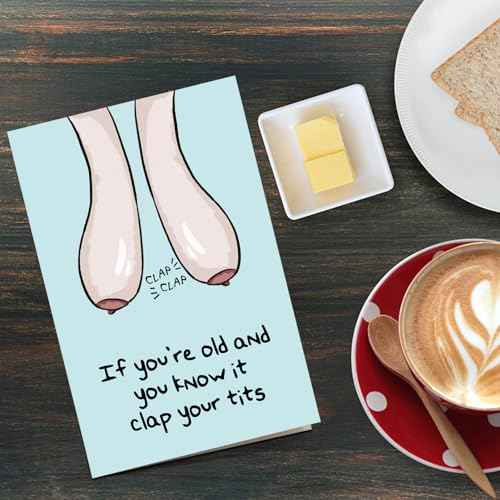 Qiliji Funny Birthday Card for Women, Rude Birthday Card for Her, 40th 50th 60th 70th for Female Friend, Naughty Old Age Birthday Card for Wife Sister Bestie Mom