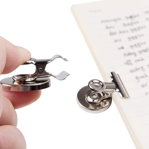 VNDUEEY 20 Pack Fridge Magnets Refrigerator Magnets Strong Magnetic Clips, Magnet Clips Heavy Duty, Whiteboard Magnet Magnetic Paper Clips for Home, School, Office, Teaching, Locker (Silver)