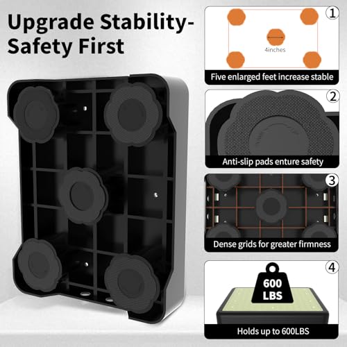 Adjustable Step Stool for Adults, Noctilucent Bed Step Stools, 600 LBS Capacity Non-Slip Safety Step Platform Indoor and Outdoor for Seniors and Kids, Wide Step Stools Elderly Assistance at Night