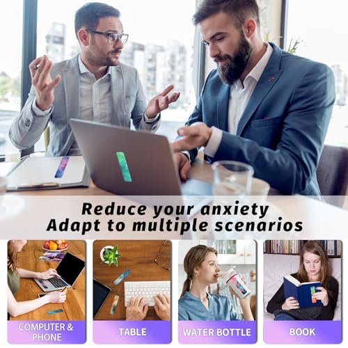 Colorful 48 Pieces Anxiety Sensory Stickers with Textured Surfaces - Safe & Reusable Fidget Strips for Kids & Adults, Office & Classroom Stress Relief