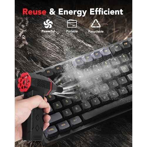 Compressed Air Dusters Electric Air Duster-130000RPM Super Power Air Blower, 4-Gear Adjustable Dust Blower for Computer, Keyboard, Outdoor, Desk and Car