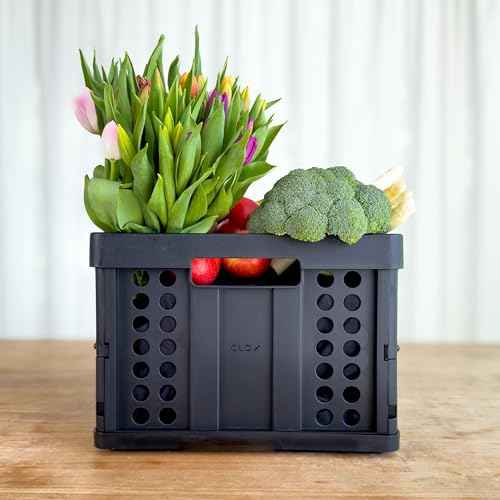 Clax¢ç crate | folding box | basket | 48 qt (12 gal) | black