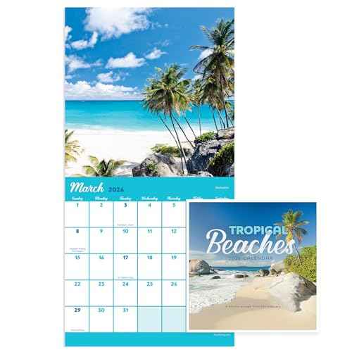 TF Publishing 2026 Tropical Beaches Mini Calendar with Monthly Grids for Appointments and Scheduling - Vertical Small Wall Calendar 2026 w/Premium Gloss Paper for Home and Office Organization - 7x7in