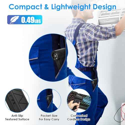 Compressed Air Duster, 150000RPM Powerful Turbo Fan with LED Light, 4 Speeds Rechargeable Cordless Jet Air Blower for Cleaning PC Dust, Camping, Outdoor, Car, Home