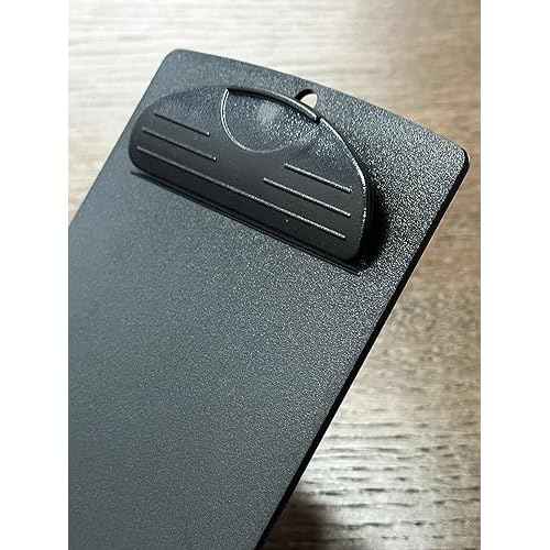Plastic Clipboard, for Memo Menu Credit Card Receipt, 4x9in, Black (12-Pack)
