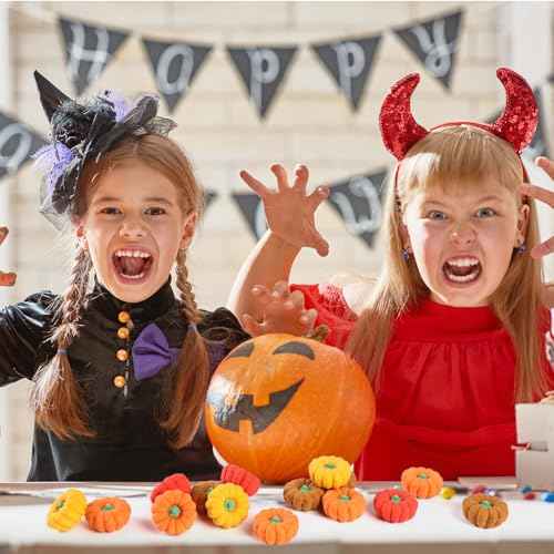 44Pcs 3D Pumpkin Erasers Bulk, Halloween Fall Mini Erasers for Student Classroom Prizes, Game Reward,Treasure Box,Trick or Treats, Goody Bag Filler,Party Favors (44PCS)