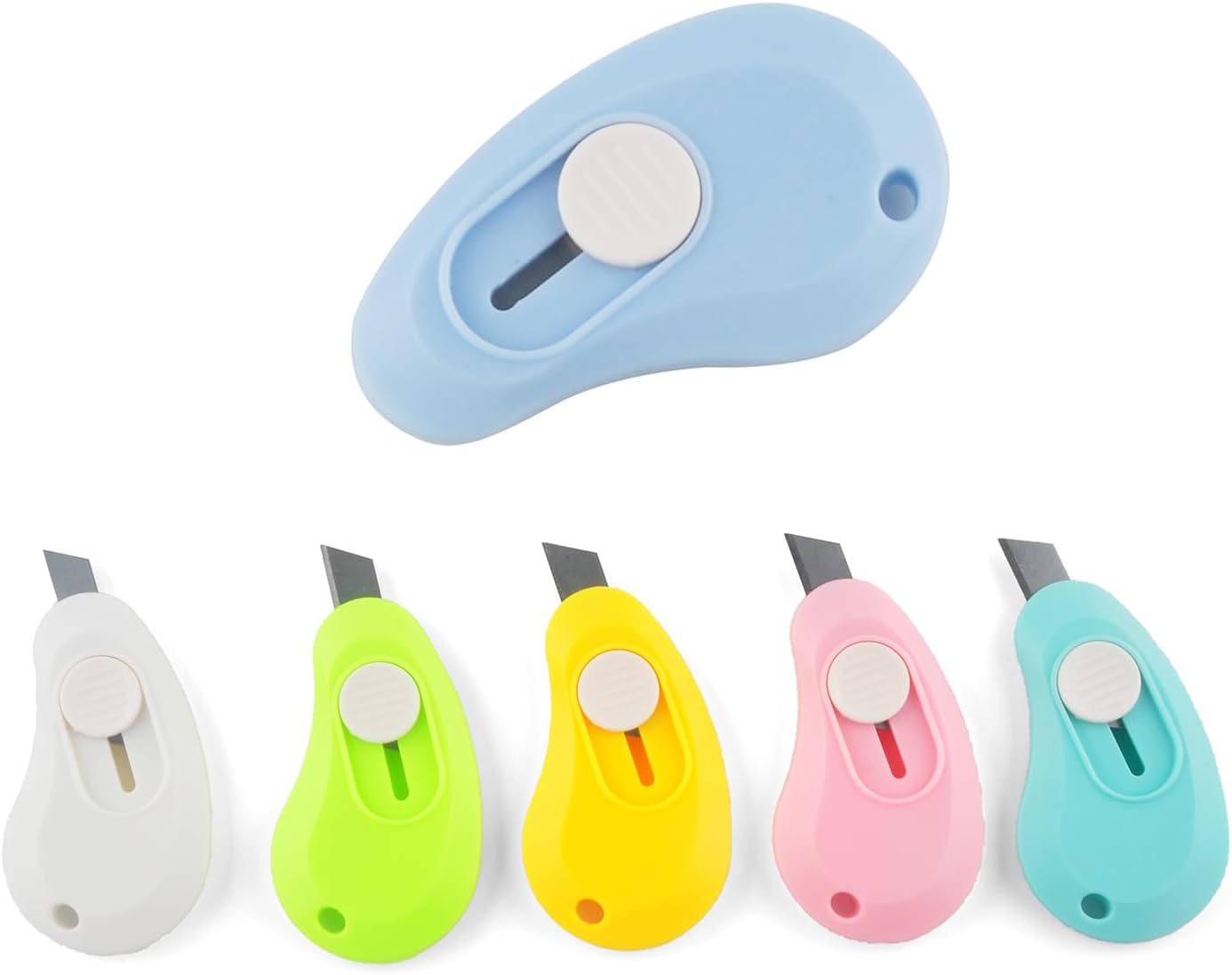 Skiennix Mini Retractable Utility Knife Set - 30 Colorful Box Cutters & Letter Openers