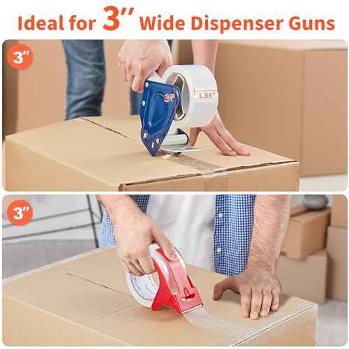 JARLINK 36 Rolls Clear Packing Tape with 2 Dispensers, Heavy Duty Packaging Tape Refills for Shipping Packaging Mailing, 2.7mil Thick, 1.88 inches Wide, 55 Yards Per Roll, 1980 Total Yards