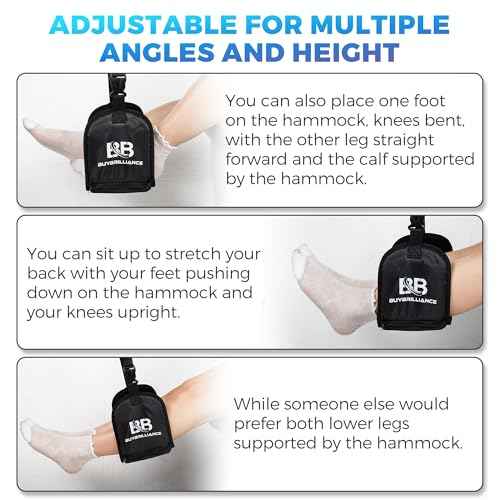 Buybrilliance 2 Pack Foot Hammock for Airplane Travel Adjustable Plane Leg Rests with Memory Foam Support, Portable Footrests for Long Flights, Includes Eye Mask & Earplugs