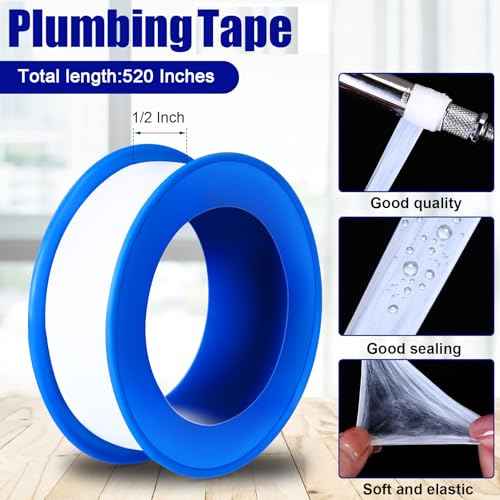 PTFE Tape 1/2 x 520 Inches Plumbers Waterproof Sealant Plumbing Tape for Shower Head Repairing Water Pipe Sealing (White,200 Rolls)