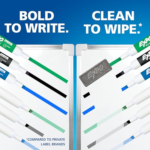 EXPO Black Fine Tip Dry Erase Markers - 12 Pack for Whiteboards & Surfaces